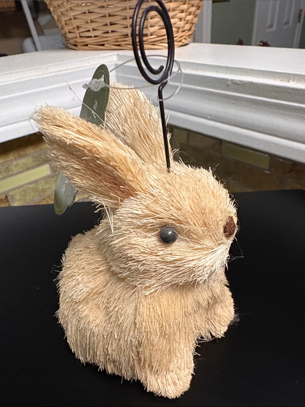 St. Nicholas Square Beige Straw Bunny Photo Clip